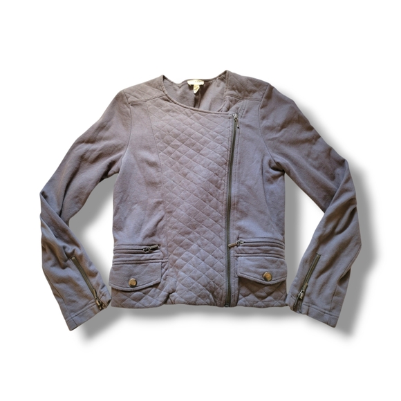 Soft Joie | Casual Gray Quilted Moto-Style Jacket (SIZE S) - Picture 3 of 12